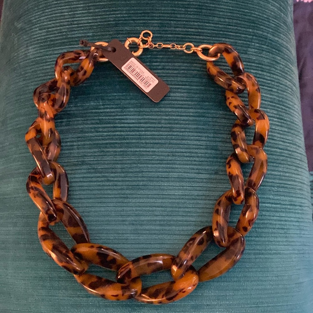 NWT- JCrew statement lucite tortoise necklace